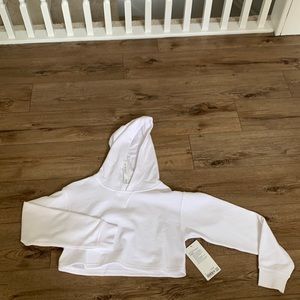NWT, LULULEMON cropped hoodie, white